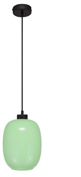 Light for home - Závěsné svítidlo se stínítkem z foukaného skla v barvě seledyn 19603 "Marble "made in Italy, 1x60W, E27, Černá