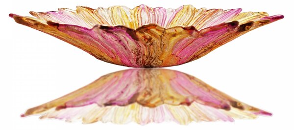 Light for home - Dekorativní skleněná mísa na ovoce"Šperkovnice z Toskánska" GS3, Růžová, zlatá, stříbrná