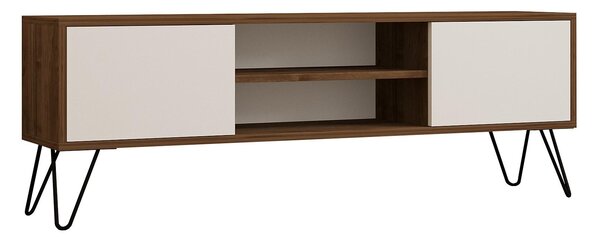 TV stolek/skříňka Donoko (ořech + bílá). Akce -24%