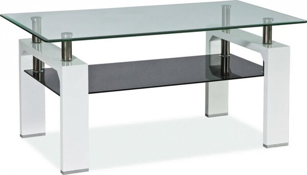 Casarredo Konferenční stolek LISA II, bílý lak/sklo