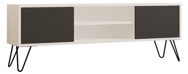 TV stolek/skříňka Donoko (bílá + antracit). Akce -26%