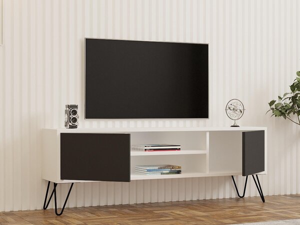 TV stolek/skříňka Donoko (bílá + antracit). Akce -26%