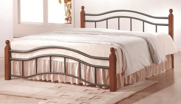 Casarredo Kovová postel CALABRIA 180x200, třešeň/černý kov