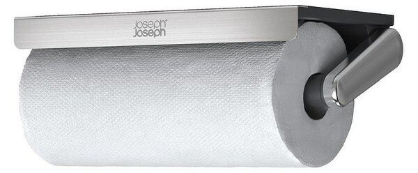 Nástěnný plastový držák na papírové utěrky ve stříbrné barvě RollGrip – Joseph Joseph