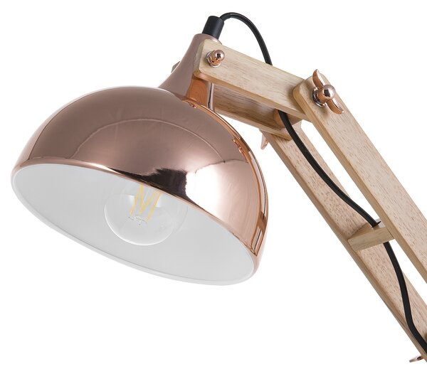 Stolní lampa SALADO Nastavitelná Dřevo Měděná