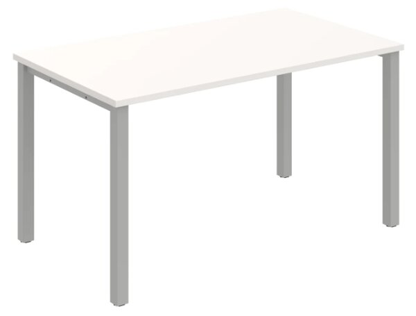 Jednací stůl UJ 1400 – rovný, 140 cm, Bílá Šedá