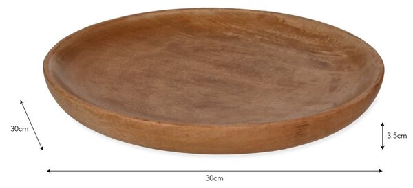 Talíř z mangového dřeva Midford 30 cm
