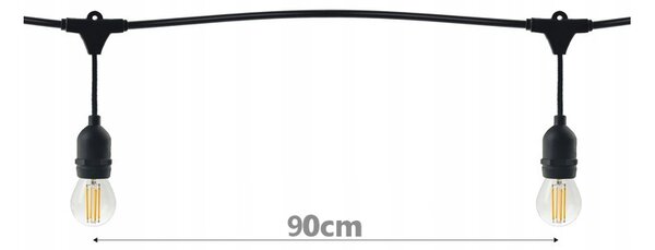 EcoPLANET Zahradní girlanda 5m + 6x 1W LED žárovka
