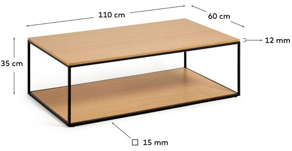 Dubový konferenční stolek Kave Home Yoana 110 x 60 cm