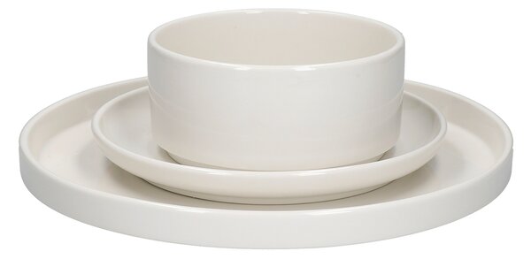 Sada talířů Mikasa Camberlie 12 ks, bílý porcelán MKCAM12PC