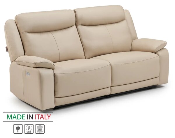 Kožená pohovka CONTINENTAL s elektrickou funkcí relax 2P, elektrické, cappuccino (cappuccino 313)