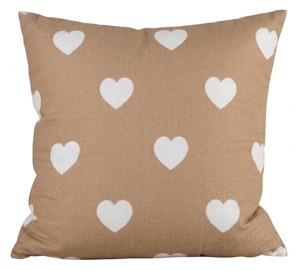 Povlak na polštář z mikrovlákna CARAMHEART 45x45 cm, hnědý