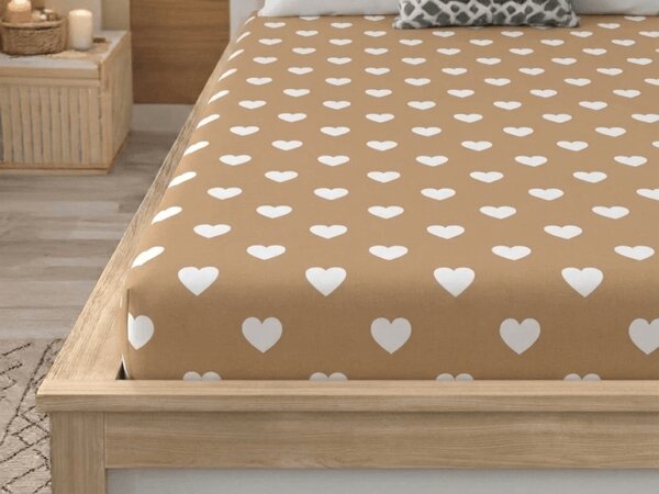 Prostěradlo z mikrovlákna CARAMHEART hnědé 90x200 cm