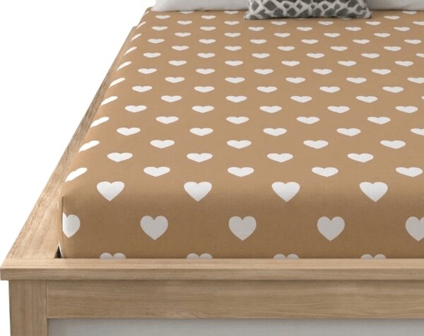 Prostěradlo z mikrovlákna CARAMHEART hnědé 90x200 cm