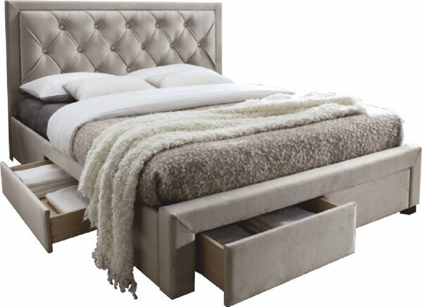 Tempo Kondela Čalouněná postel OREA 160x200, s úložným prostorem, šedohnědá