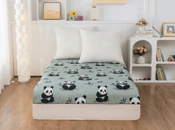 Prostěradlo z mikrovlákna PANDA RELAX mentolové 90x200 cm