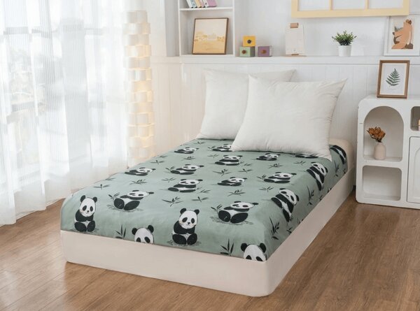Prostěradlo z mikrovlákna PANDA RELAX mentolové 90x200 cm
