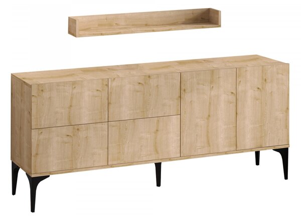 Hanah Home Komoda s policí Stella 180 cm dub přírodní