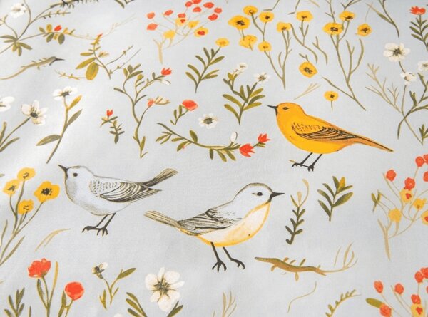 Povlečení z mikrovlákna SPRING BIRDS barevné Rozměr povlečení: 70 x 90 cm | 140 x 200 cm