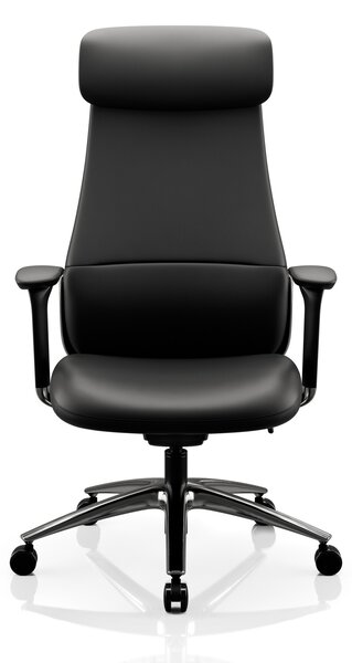 Kancelářské kožené manažerské křeslo černé COMMAND