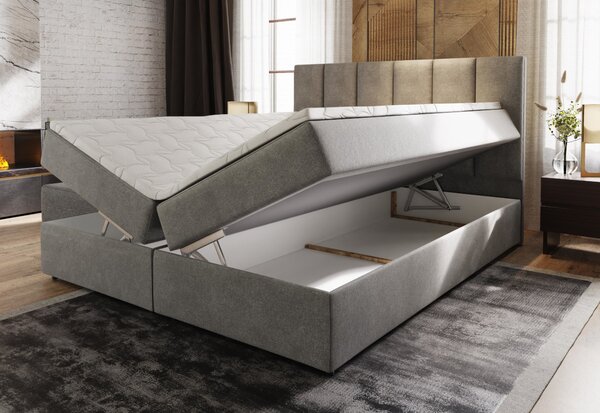 Čalouněná postel boxspring KARDI, 140x200, cosmic 10 + topper