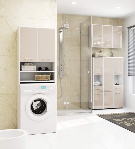 Ak furniture Koupelnová skříňka Fin II 30 cm bílá/cappuccino lesk