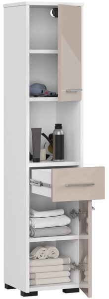 Ak furniture Koupelnová skříňka Fin II 30 cm bílá/cappuccino lesk