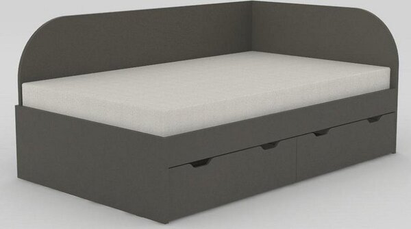 Dřevona Dětská postel REA GARY 120x200 s úložným prostorem, pravá, GRAPHITE