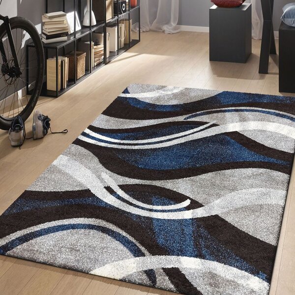 Makro Abra Kusový koberec moderní OTTO 01 modrý šedý Rozměr: 240x330 cm