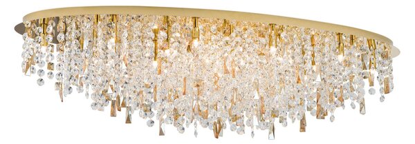 Stropní světlo Crystalriver, 120 x 45 cm, zlatá