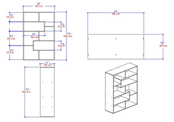 Kalune Design Knihovna Serra II bílá