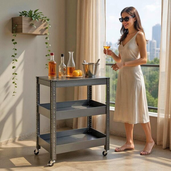 SERVÍROVACÍ VOZÍK, antracitová, 50/32/75 cm - Barové vozíky, Online Only