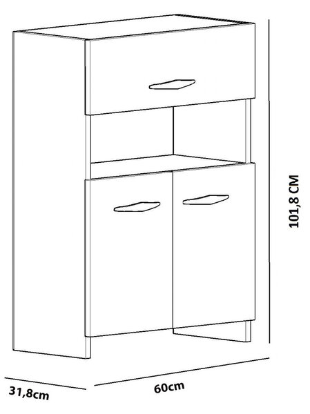 Hanah Home Kuchyňská skříňka ANI 60 cm bílá