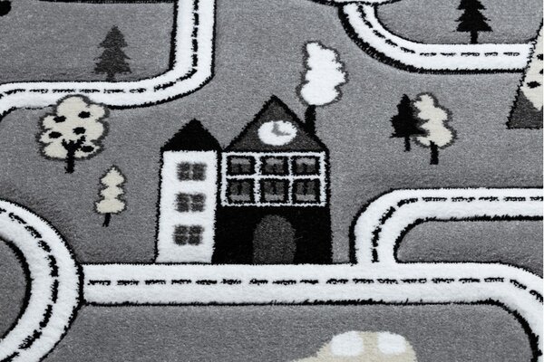 Dywany Łuszczów, Dětský kusový koberec Petit Town streets grey, 140x190, šedá, dětský pokoj