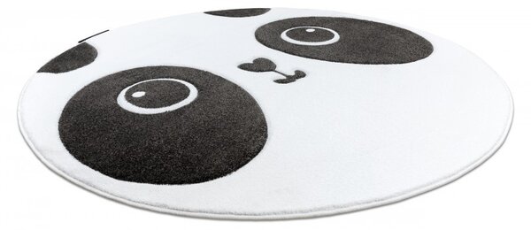 Dywany Łuszczów, Dětský kusový koberec Petit Panda white kruh, 140x140 (průměr) kruh, černobílá, dětský pokoj