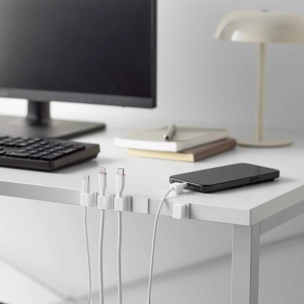 Bílé kovové organizéry v sadě 5 ks na kabely Smart – YAMAZAKI