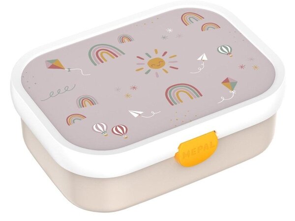 Béžový plastový dětský svačinový box Sunshine & Rainbow – Mepal