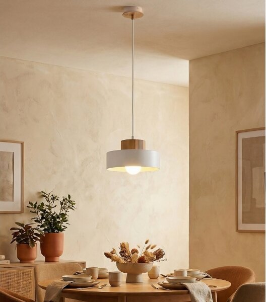 Lustr na lanku KIVI 1xE27/15W/230V bílá