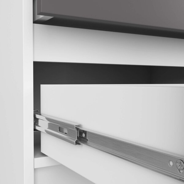 Ak furniture Komoda Kuba 60 cm - 2 šuplíky bílá/grafitová