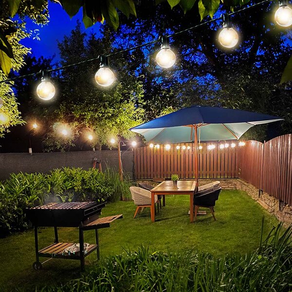 SOLIGHT LED venkovní řetěz 10 žárovek 5m+3m 500lm teplá bílá