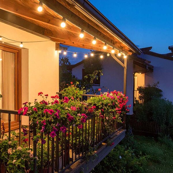 SOLIGHT LED venkovní řetěz 10 žárovek 5m+3m 500lm teplá bílá