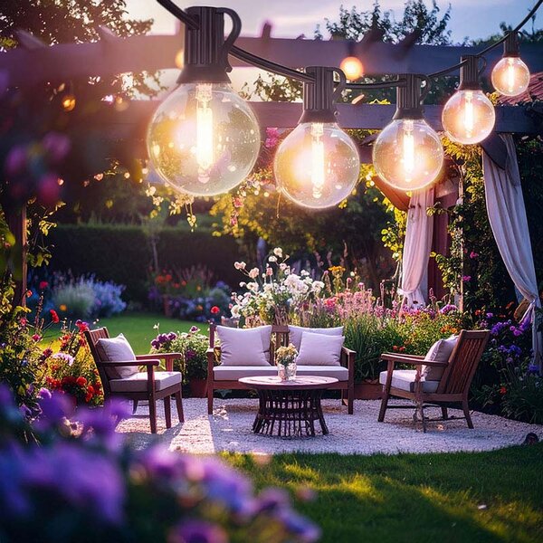 SOLIGHT LED venkovní řetěz 10 žárovek 5m+3m 500lm teplá bílá