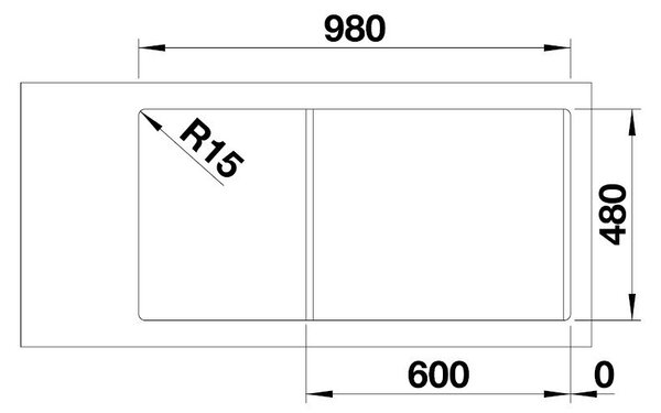 Blanco Legra 6 S, silgranitový dřez 1000x500 mm, 1,5-komorový, bílá, 522209