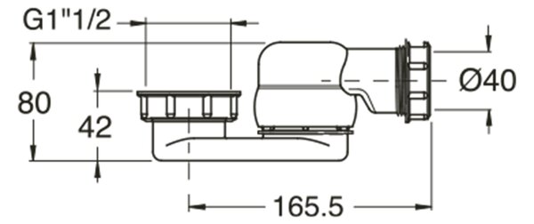 Polysan Polysan, Sifon s převlečnou matkou 1 1/2", výška 42mm, bílá, 71712