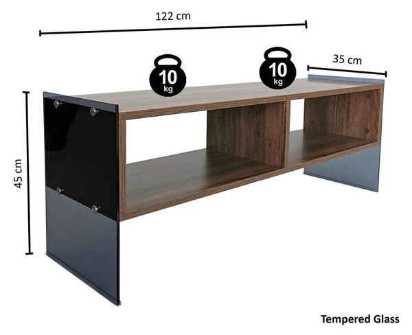 TV stolek/skříňka Vamebo 2 (ořech + kouřová)