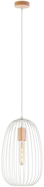 Lustr na lanku OVELLA 1xE27/15W/230V pr. 25 cm krémová/borovice