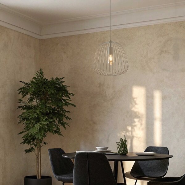 Lustr na lanku OVELLA 1xE27/15W/230V pr. 36 cm krémová