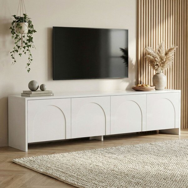 Bílý TV stolek 180x45x32 cm Aurelia – Kalune Design
