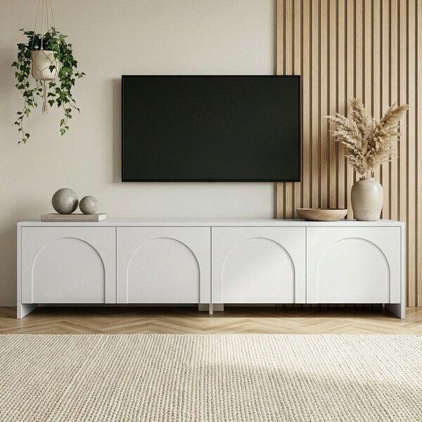 Bílý TV stolek 180x45x32 cm Aurelia – Kalune Design