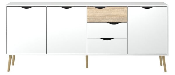 Retro komoda Oslo 75454 bílá/struktura dubu - Tvilum